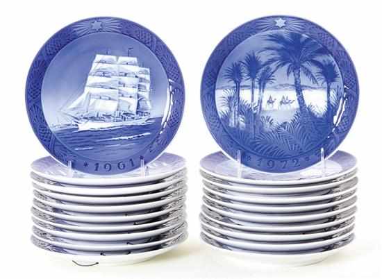 Appraisal: Royal Copenhagen commemorative Christmas plates comprising consecutive years - in