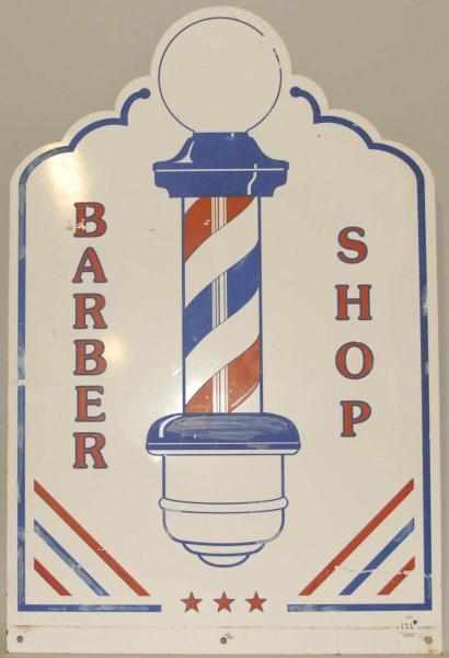 Appraisal: Metal Barber Shop Sign Double-sided Circa Condition Excellent Size x