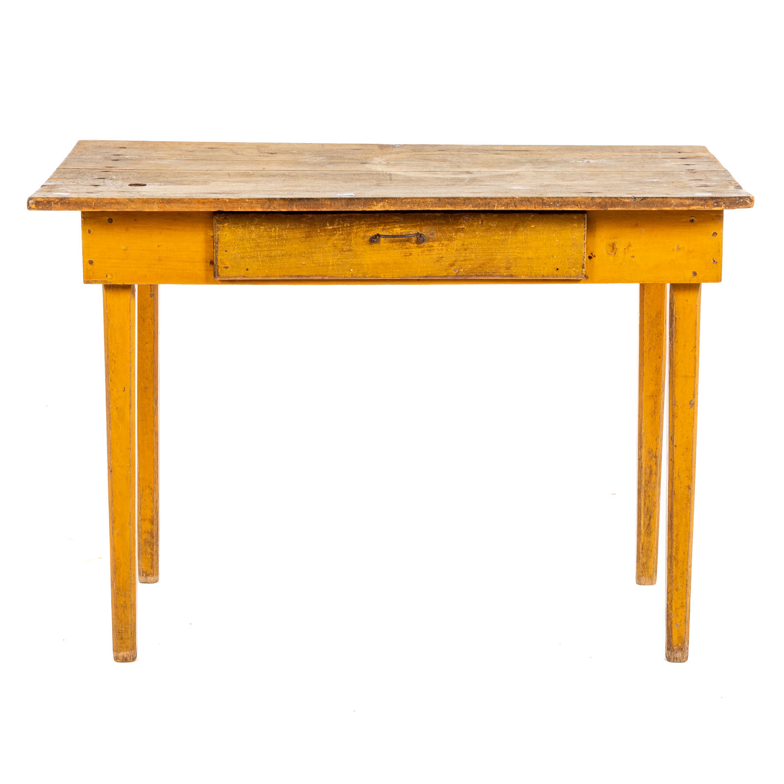 Appraisal: AMERICAN PAINTED PINE TABLE th century two board top single