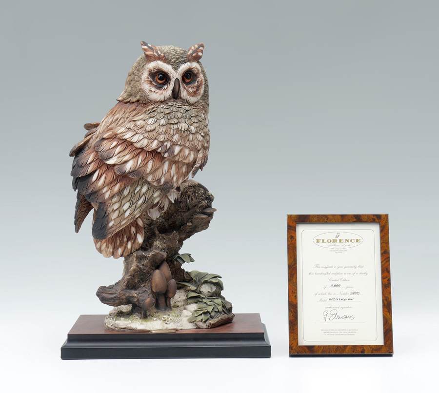 Appraisal: GIUSEPPE ARMANI FLORENCE SCULTURE d'ARTE ''LARGE OWL'' S Limited Edition