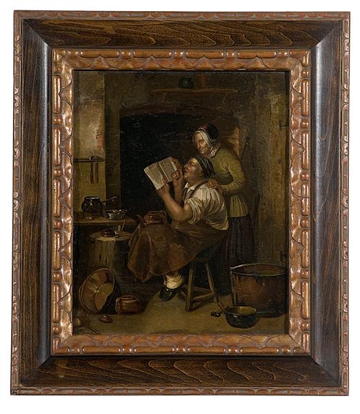 Appraisal: GENRE SCENE AFTER JAN STEEN OIL ON CANVAS After Jan