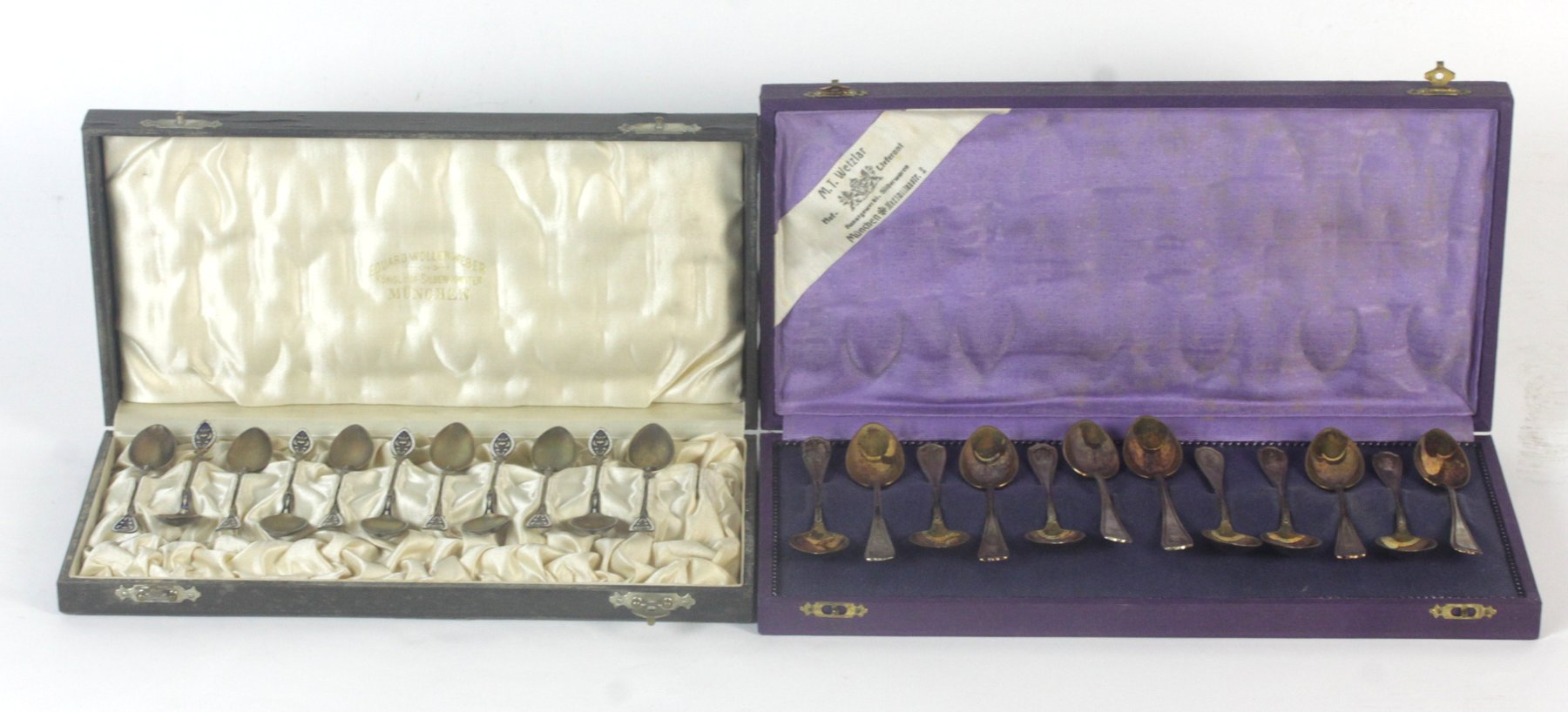 Appraisal: A part set of eleven German silver teaspoons marked Sterling