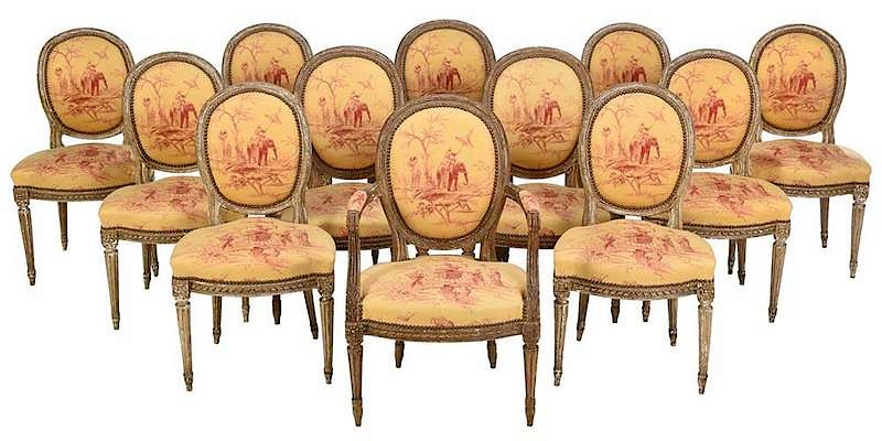 Appraisal: Fine Assembled Set Louis XVI Dining Chairs French th century