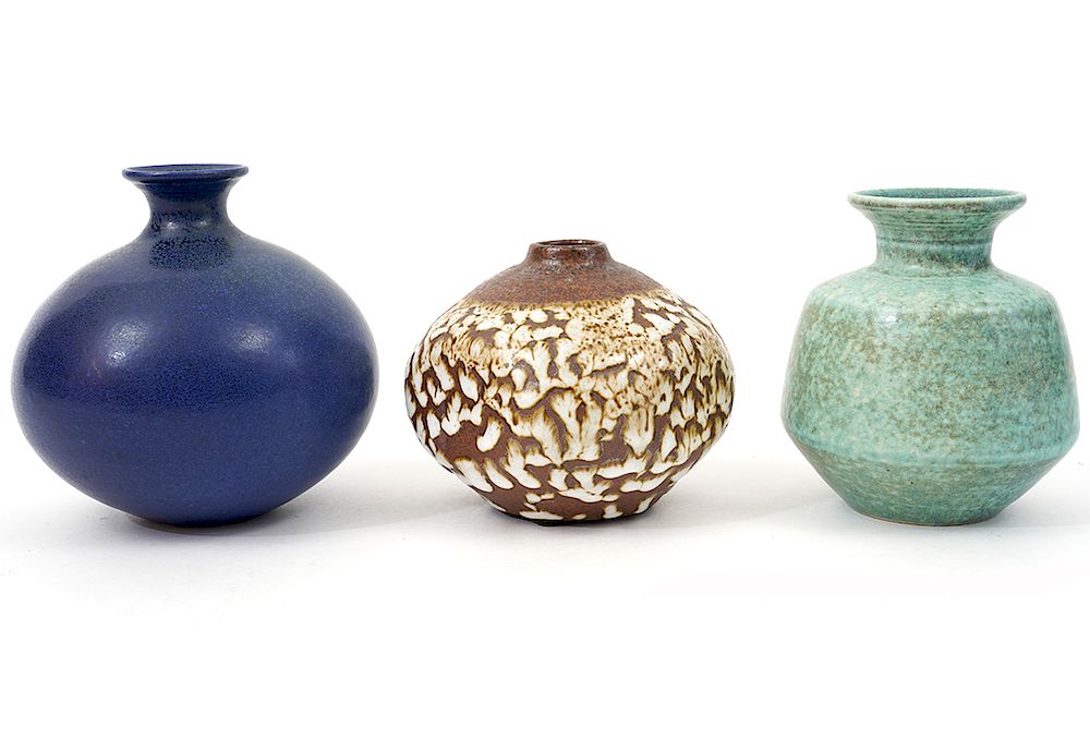 Appraisal: Diverse Vase Grouping Kjeld Erica Deichmann vases by Kjeld Erica