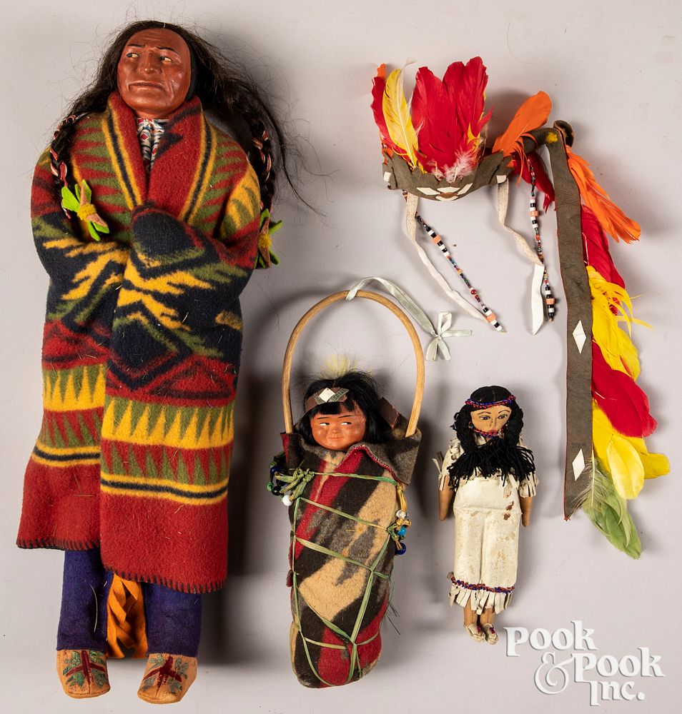 Appraisal: Large Skookum Indian chief doll Large Skookum Indian chief doll