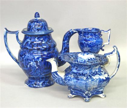 Appraisal: Group of three Staffordshire blue transfer-printed itemsenoch wood sons and