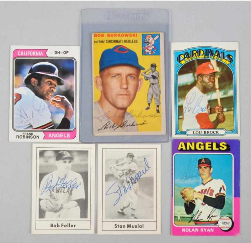 Appraisal: Lot of Autographed Baseball Cards Description Includes Nolan Ryan Lou