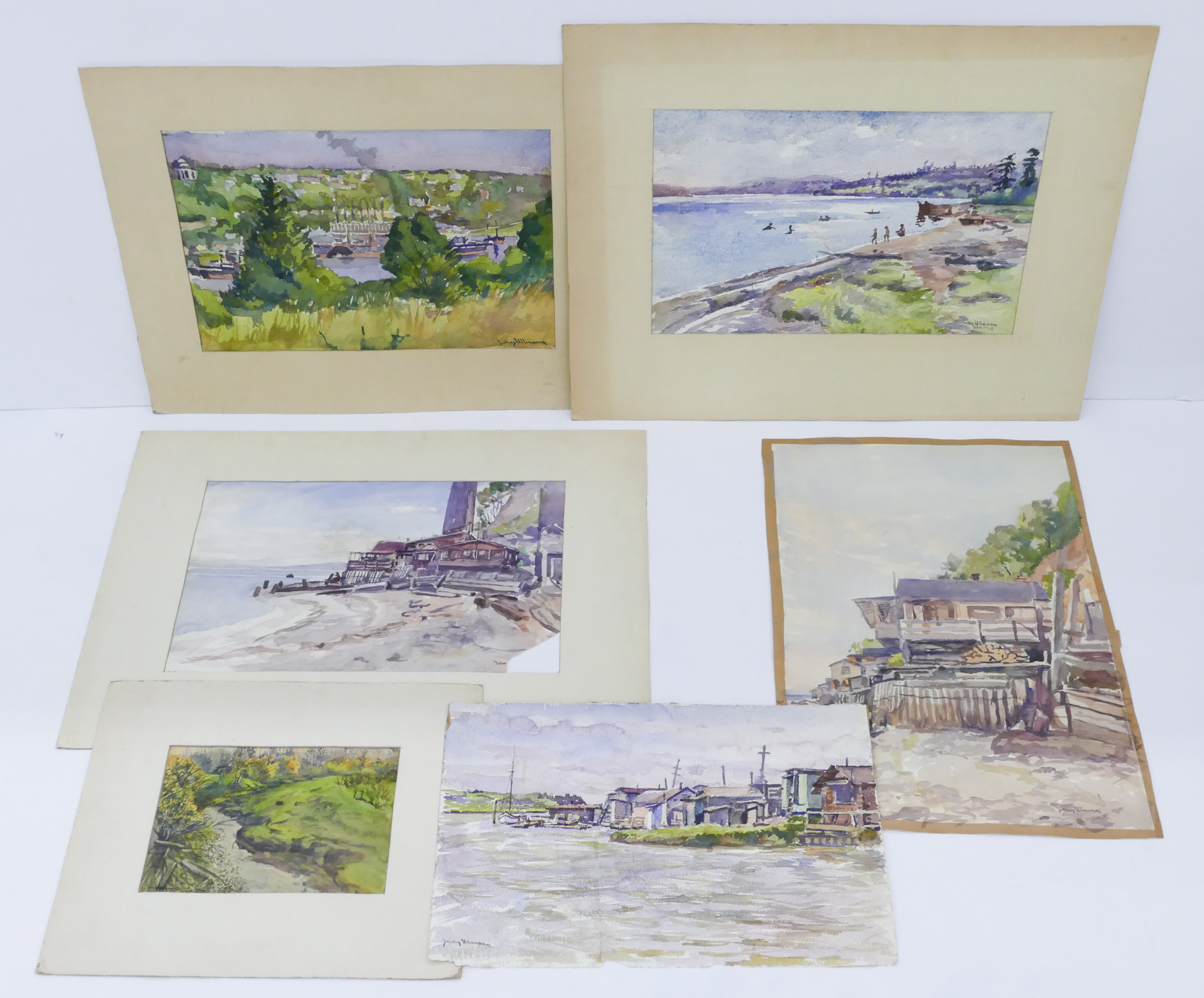 Appraisal: pc Julius Ullmann - Washington ''Northwest Scene'' Watercolors on Paper