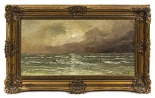 Appraisal: Artist Unknown th Century Seascape oil on canvas signed P