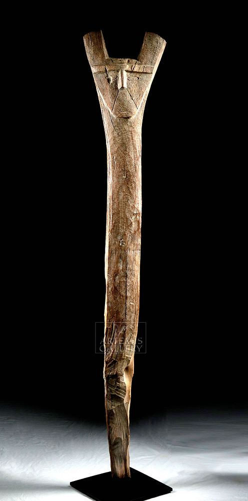 Appraisal: Rare Massive Huari Wooden Pillar Pre-Columbian south coast of Peru