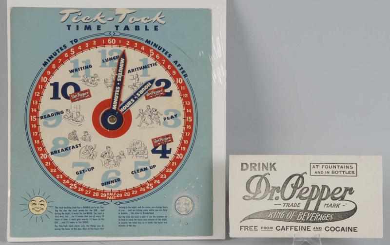 Appraisal: Lot of Dr Pepper Items Description Includes time table and