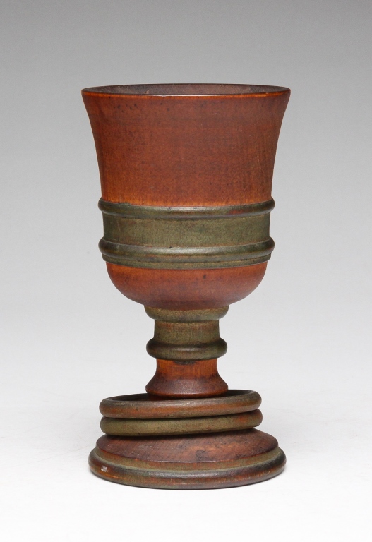 Appraisal: Early th century Turned wooden chalice Cup of Bitterness with