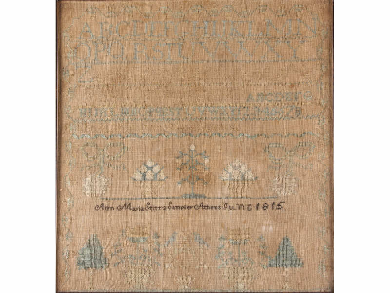 Appraisal: Athens Sampler Ann Maria Stitt th c worked in silk