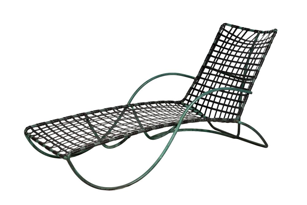 Appraisal: WALTER LAMB FOR BROWN JORDAN CHAISE LOUNGEtubular copper with verdigris