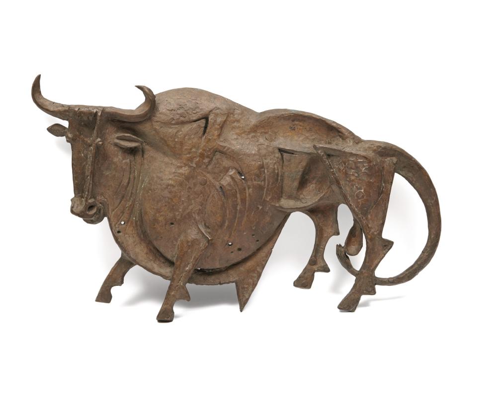 Appraisal: MILTON HEBALD American - The Bull bronze signed dated and