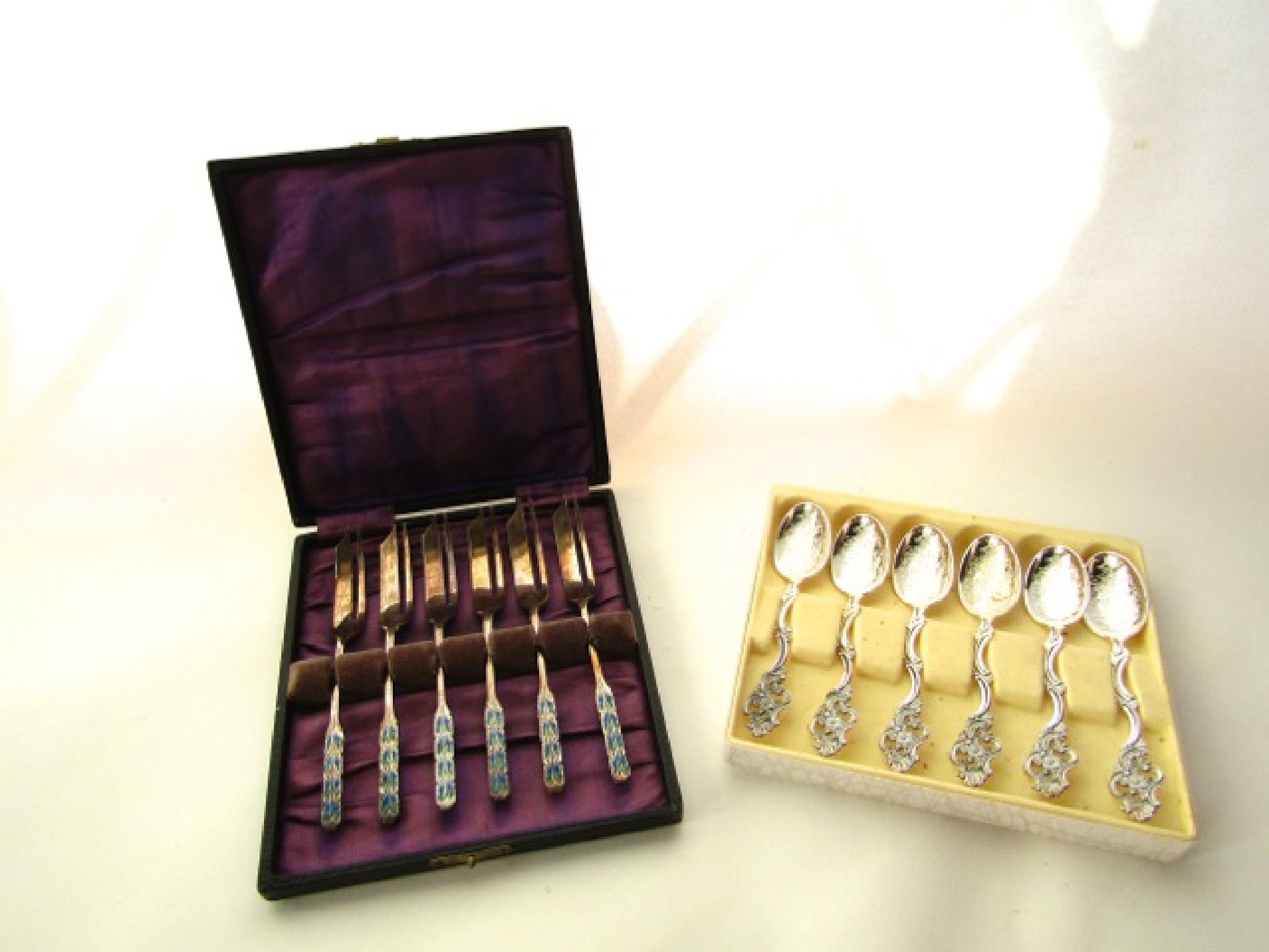 Appraisal: A cased set of six George V silver pastry forks