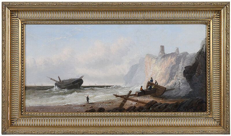 Appraisal: John Holland Sr British - Shipwreck by Cliffs signed lower