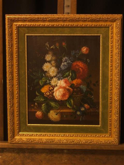 Appraisal: A PAIR OF FLORAL PAINTINGS BY F GABRIEL ROSES PANSIES