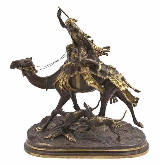 Appraisal: A French Parcel Gilt Bronze Figural Group Alfred Dubucand -