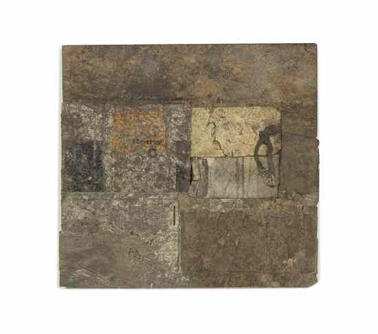 Appraisal: Robert Nickle American - Untitled browns with orange - collage