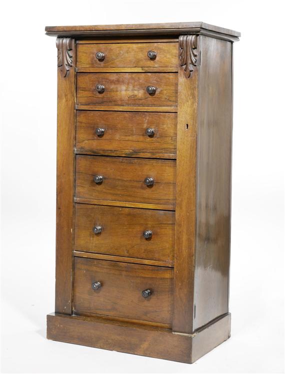 Appraisal: A DRAWER UNIT late Victorian England Carved mahogany x x