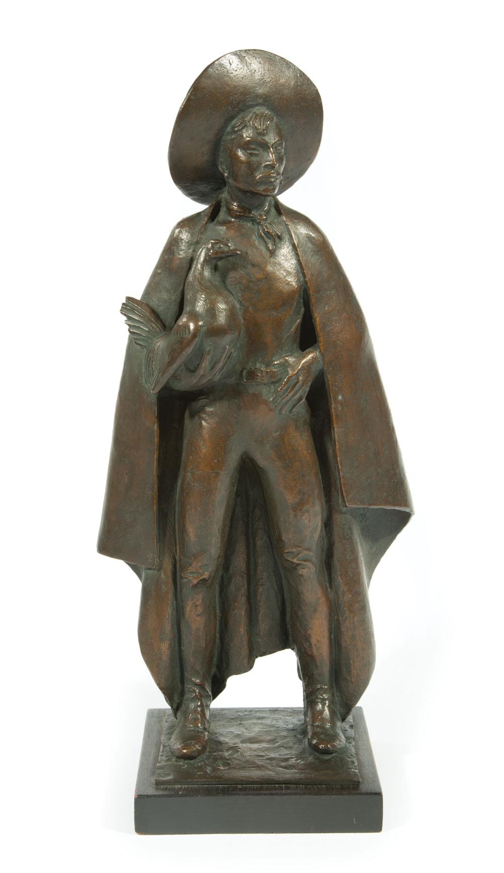 Appraisal: Enrique Alferez Mexican New Orleans - Charro Gallero bronze signed