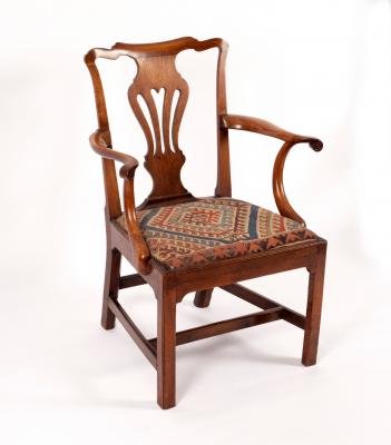 Appraisal: An th Century splat back chair on square legs