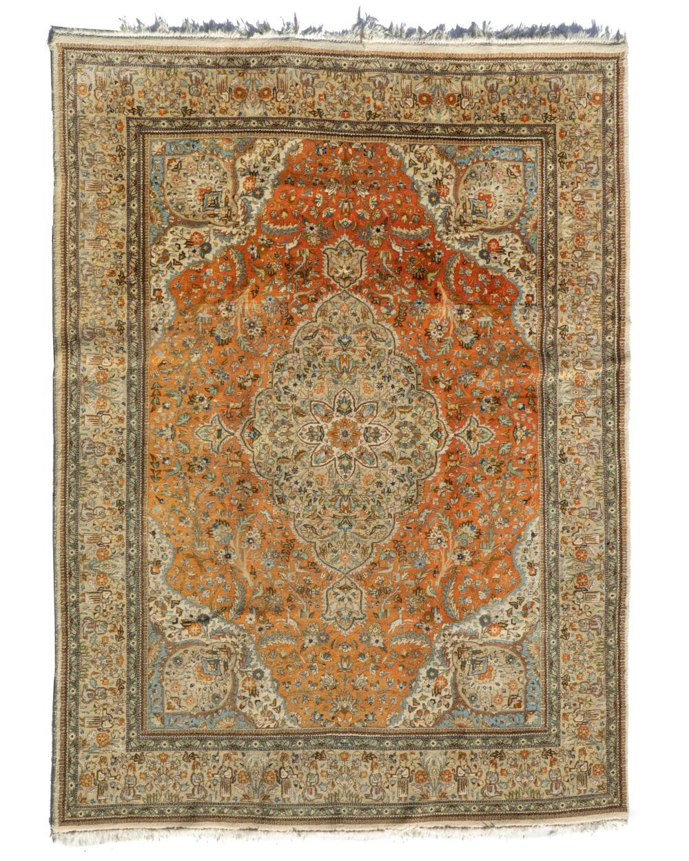 Appraisal: A Taba Tabriz area rug Late th century Wool on