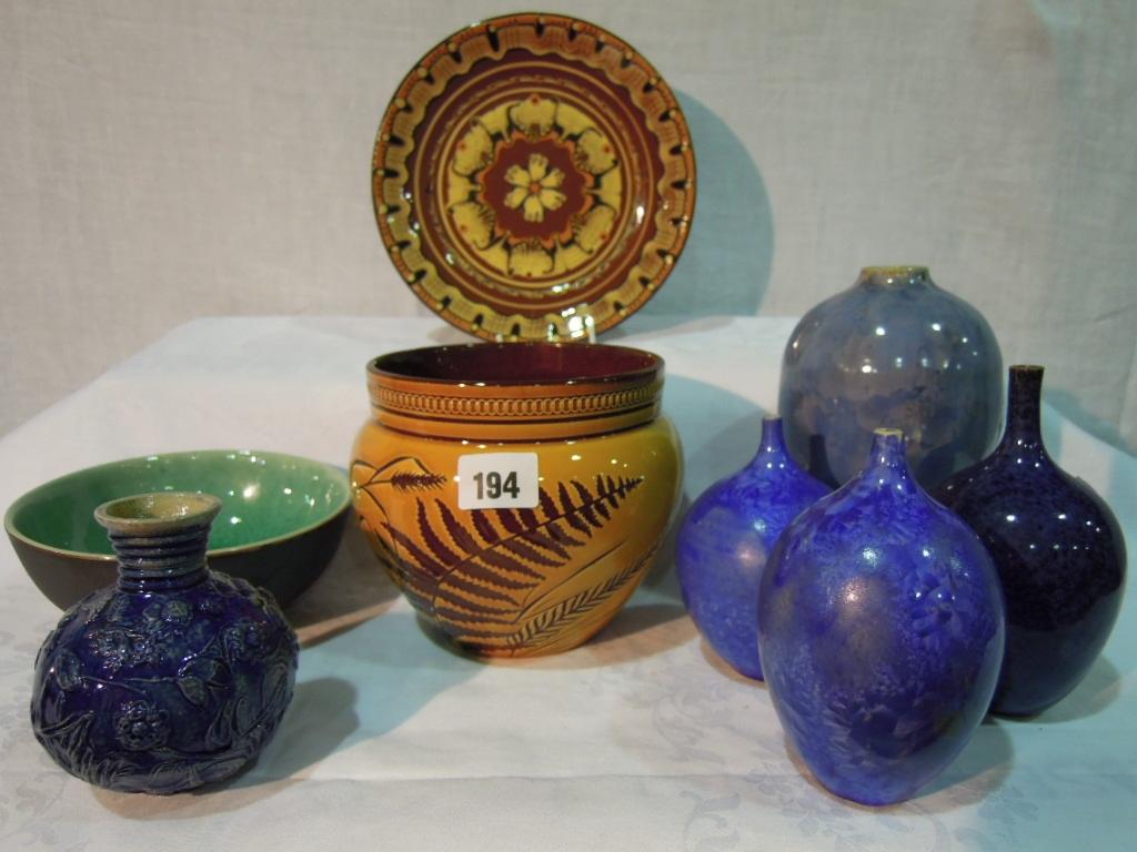 Appraisal: A collection of four Narbeth Studio Pottery vases with varying