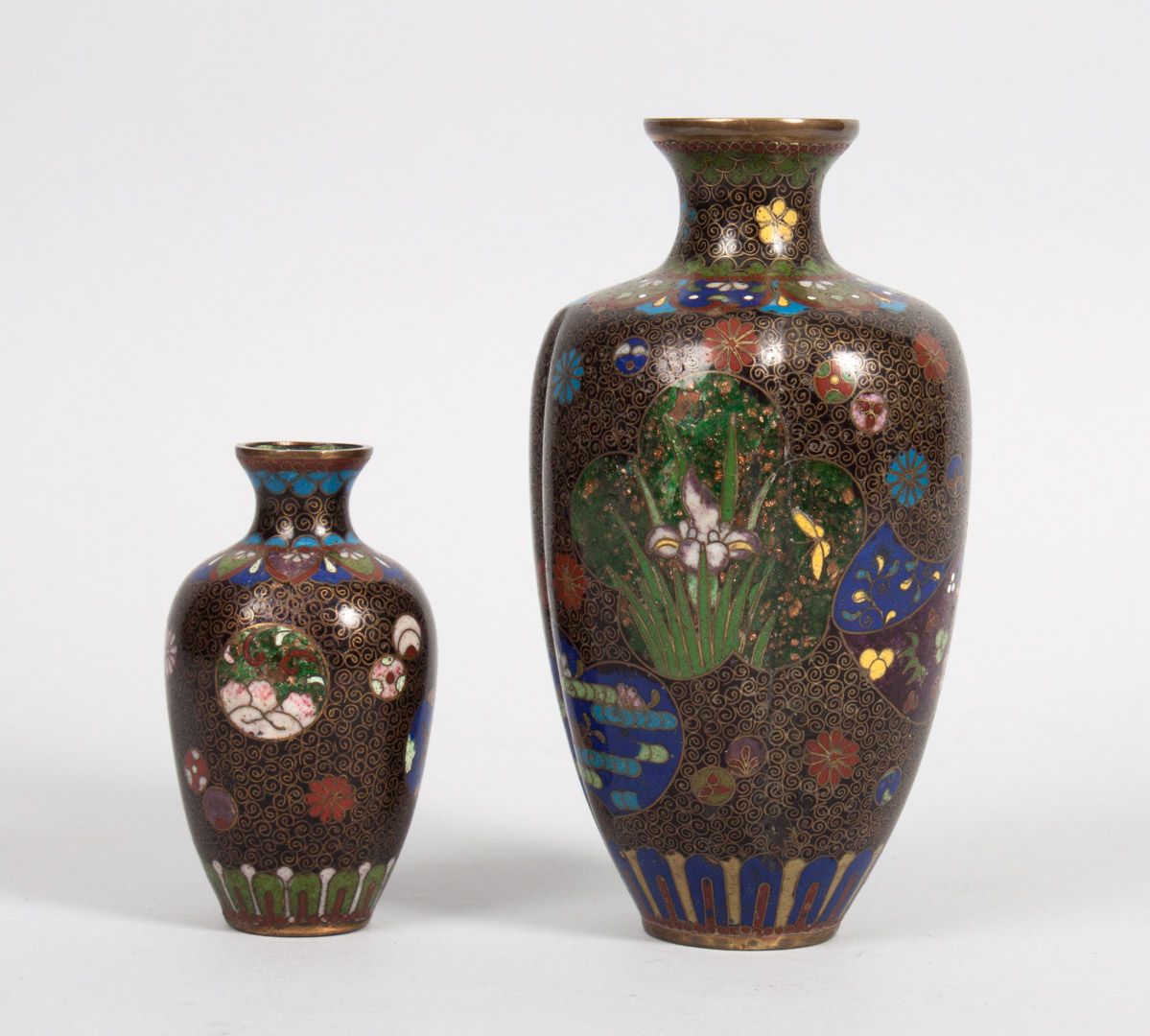 Appraisal: Two Chinese cloisonne enamel vases early th century and in