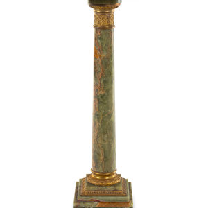 Appraisal: A Neoclassical Gilt Metal Mounted Onyx Pedestal Late th Early