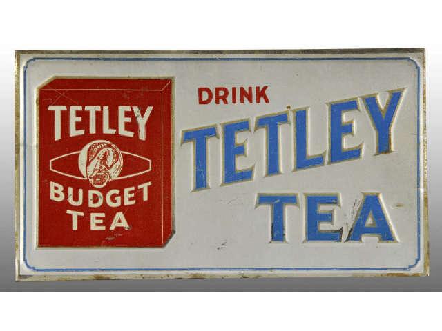 Appraisal: Lot of Tetley Tea Signs Description Small tin and flange