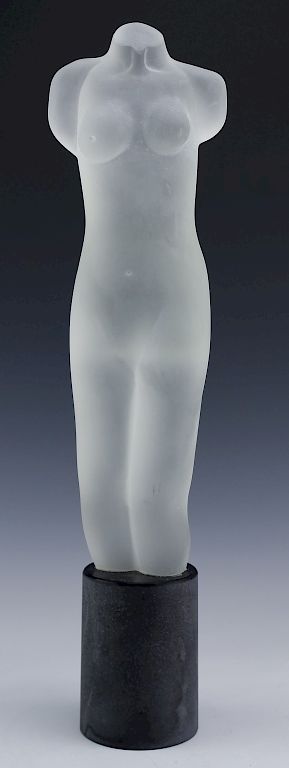 Appraisal: Stefano Toso Murano Art Glass Nude Torso Sculpture Signed figural