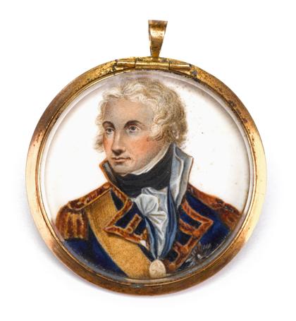 Appraisal: Miniature portrait of Lord Nelson england early th century Watercolor