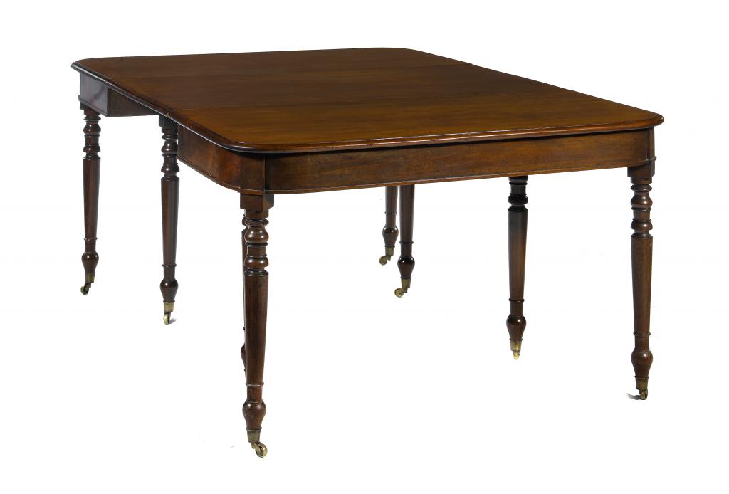 Appraisal: AN EARLY VICTORIAN MAHOGANY DINING TABLE the oblong top with