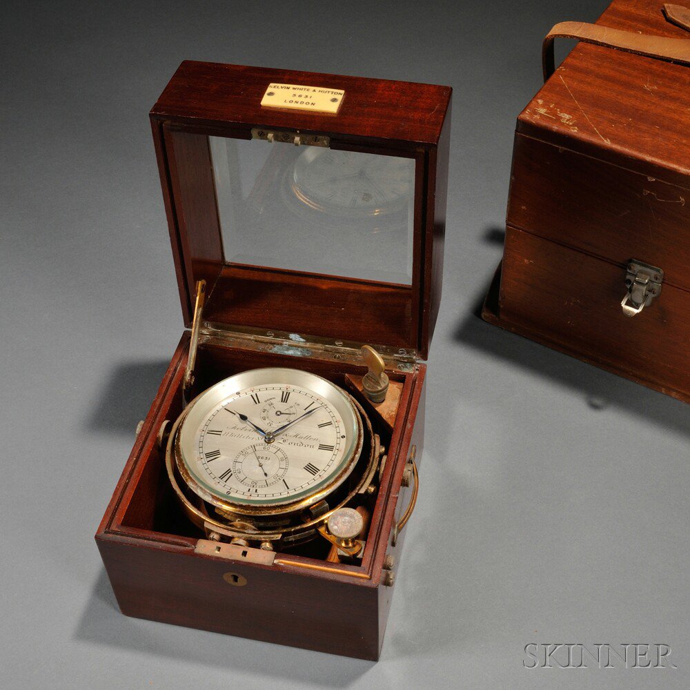 Appraisal: Kelvin White Hutton Two-day Chronometer London c No -in silvered