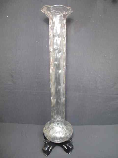 Appraisal: Large blown glass vase Ruffled top with long neck and