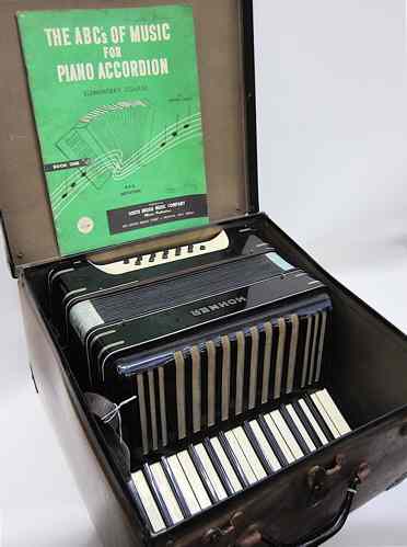 Appraisal: VINTAGE HOHNER PIANO-ACCORDION in original case with accordion music books