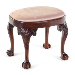 Appraisal: A Chippendale Style Carved Mahogany Footstool Kindel th Century Height