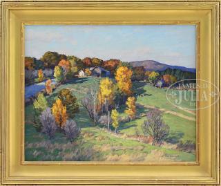 Appraisal: T M NICHOLAS American - VALLEY FARM IN AUTUMN Oil