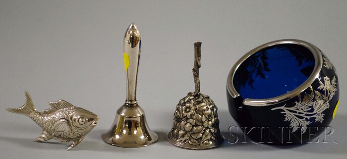 Appraisal: Four Decorative Silver Items two sterling silver dinner bells one