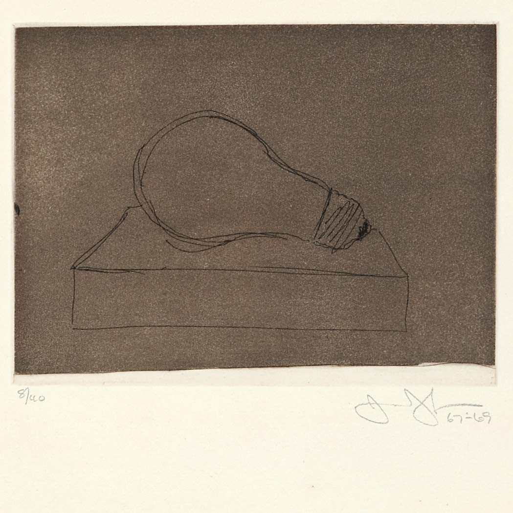 Appraisal: Jasper Johns LIGHT BULB SEE ULAE Etching and aquatint printed