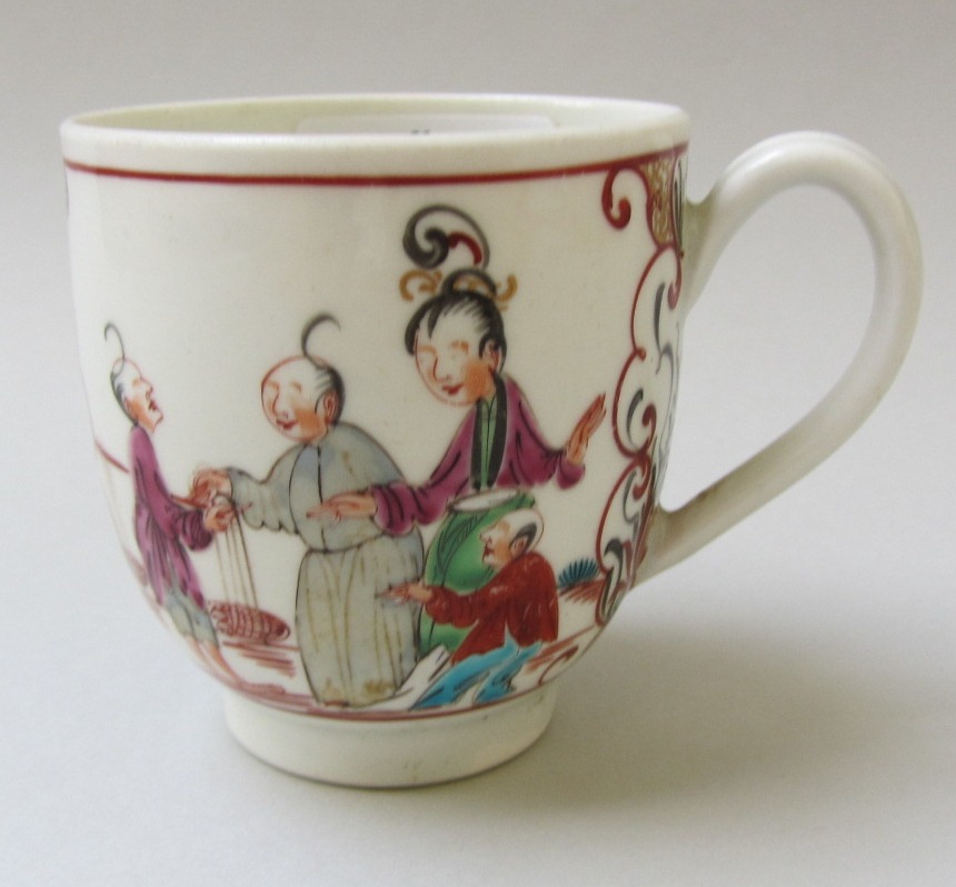 Appraisal: A Worcester polychrome coffee cup circa painted with Oriental figures