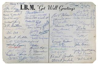 Appraisal: Jumber I B M Get Well Greetings Postcard Signed by