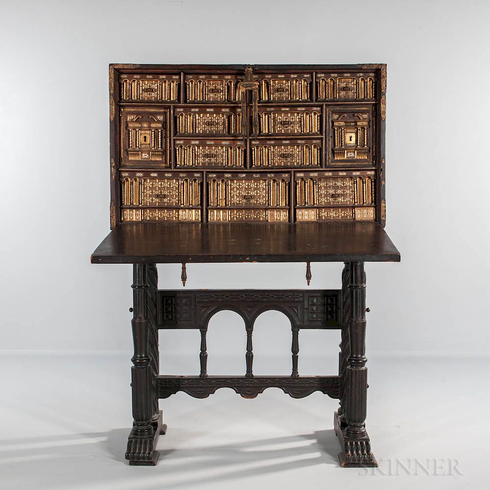 Appraisal: Walnut Vargueno Walnut Vargueno Spain late th early th century