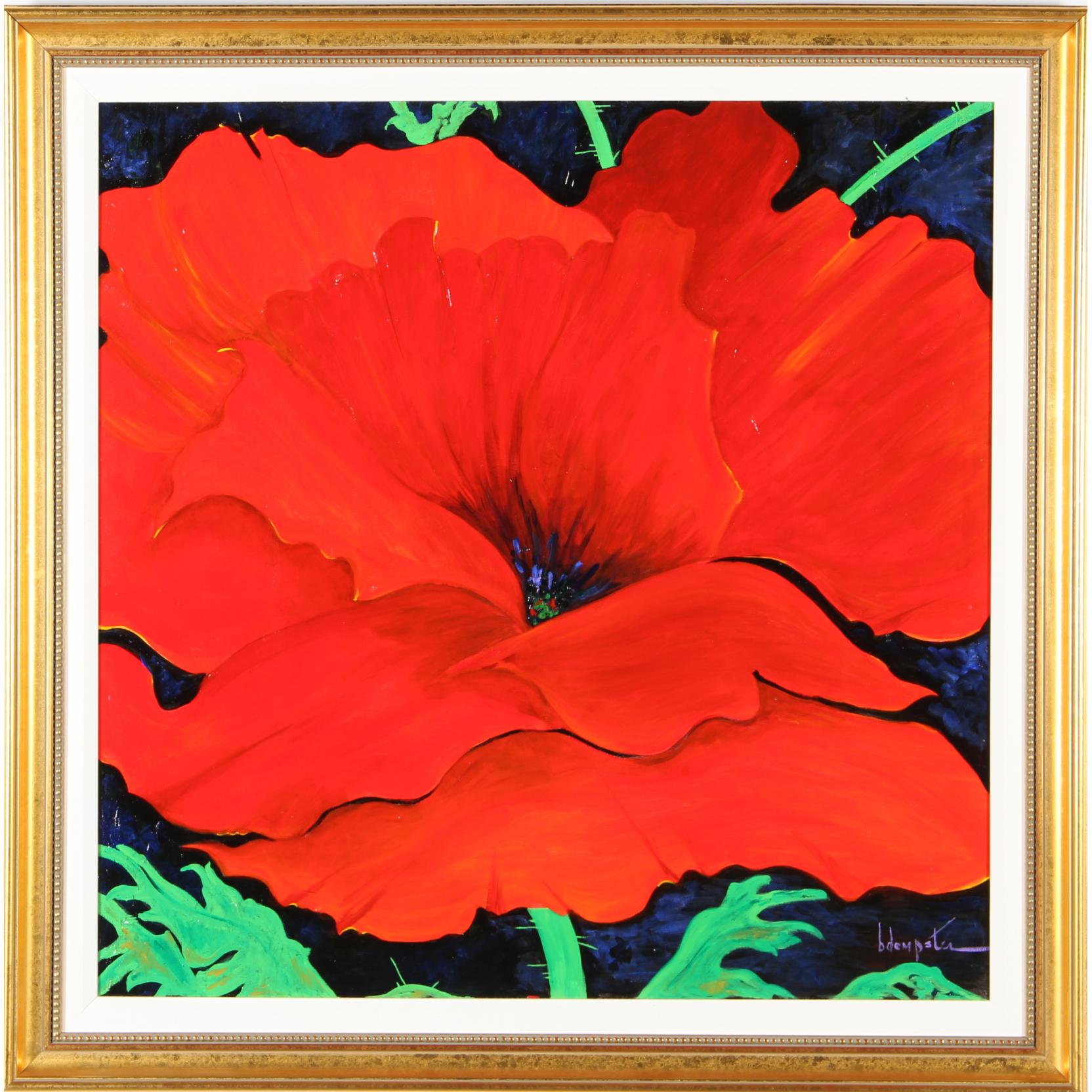 Appraisal: Bonnie M Dempster Raleigh NC th Century Poppy Splash acrylic