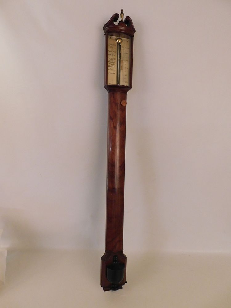 Appraisal: LISBON STICK BAROMETER Mahogany stick barometer signed JJBLM Lisbon with