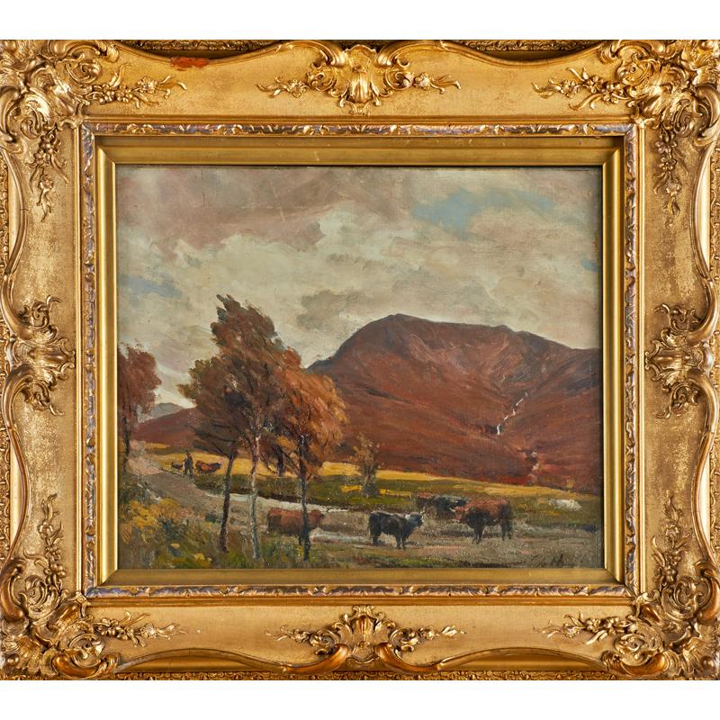 Appraisal: THOMAS HUNT British - Oil on canvas Near Ballachulish framed