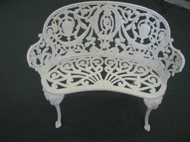 Appraisal: Cast Iron Garden Bench maiden medallion decor