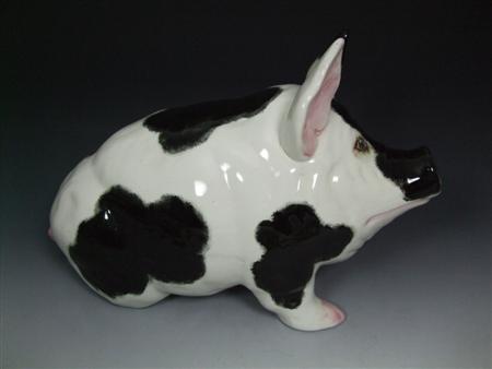 Appraisal: A large Wemyss pig post Decorated by Joe Nekola with